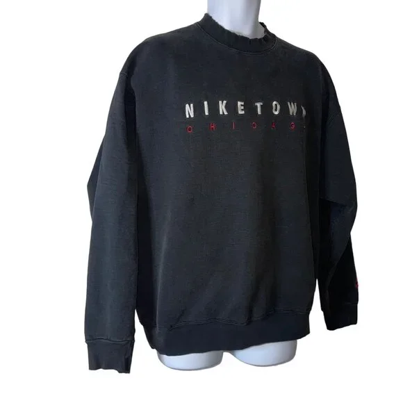 Rare Vintage Nike Sweatshirt Mens XL NikeTown Chicago Well Worn Made USA HTF
